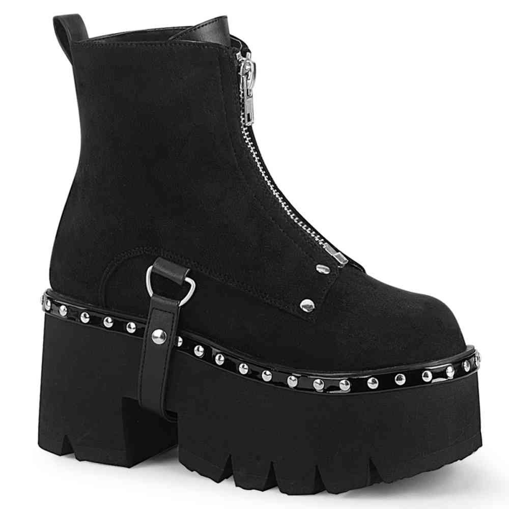 DemoniaCult - ASHES-100 Plattformstiefel - Schwarz